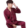Мужская одежда для сна Айпеас пижамский костюм атласные шелковые пижамы пары семьи Снига Семья Пижама Ночной костюм мужчины Женская домашняя одежда 230311