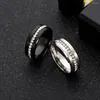 Anéis de casamento de 8mm de aço inoxidável de 8 mm de largura anel de zircão de diamante completo para mulheres banda de noivado Promise Jóias Tamanho 6-13
