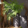 Dekorativa blommor 130-160 cm konstgjorda tropiska växter Palmblad Simulering Grönska plast hem trädgård bröllop dekoration falsk grön