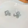 Backs kolczyki koreańskie inkrustowane klipy do uszu motyla dla kobiet moda bajka bez przeszywania klips prosty prezent biżuterii