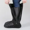 Części butów Akcesoria męskie galoshes pokrycie deszczowe wysokie buty wodoodporne zagęszczone podeszwa na rowerze na zewnątrz czarny pvc składany mężczyzna 230311