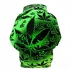 Herrtröjor Lucky Grass Print 3D Kläder mode harajuku stil tröja gröna herr kvinnor hoodie hip hop unisex tröjor