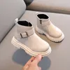Sneakers Spring Handsome Casual Comfortable Children s Shoes British Style Boys Girls Martin Boots Zipper Non Slip Leather 230310