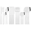 Set di stoviglie 24 pezzi Set di posate nere Specchio Coltello in acciaio inossidabile Forchette Cucchiaio da caffè Stoviglie Posate da cucina Goccia