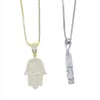 Top qualité Hip Hop Hamsa pendentifs colliers environnement cuivre hommes femmes Hiphop bijoux glacé zircon cubique véritable or argent Pated garçons accessoires