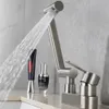 Bathroom Sink Faucets 304 stainless steel bathroom sink faucet deck installation 360 degree bathroom accessories rotary brush cold and water mixer 230311