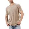 Hommes t-shirts solides hommes Shrit haut d'été t-shirts vêtements amples col rond manches courtes décontracté hauts mâle