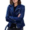 Women's Jacket Bike Coat Faux Leather Outwear dragkedja outfit Spring Autumn Wome Fashion Short Thin Female Motorcykel 230310