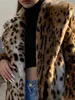 Frauenfell Frauenkleidung Herbst und Winter 2023 Leopardenmuster Nachahmungsmantel Modeanzug Halsband Long
