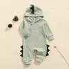 Rompers Citgeett Autumn Infant Baby Boys Girls Solid Color Romper Tassels Long Sleeve Zip-up Hooded Jumpsuit Spring Clothes 230311
