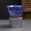 Kubki retro ceramiczne kawa kawy kubek kreatywny ręcznie malowany glazurka stożkowa kubek herbaty z podstawą gruboziarnistą ceramikę pojedynczą wodę 150 ml