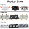 White Black Embedded Double Head Square Lighting Accessories Holder Spot Light Holder LED Light Cup Face Ring MR16 Light Holde GU10 Lights Ring usalight