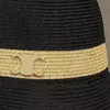 Lyxdesigners Bucket Hats Gräs Dammode Bred Brättade Hattar För Man Semester Solskydd Strand Halm Bucket Hat