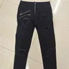 Męskie dżinsy proste mężczyźni punkowe chude dżinsowe spodnie wiosna letnia chłopak streetwear zamek błyskawiczny Slim Fit Black Gotowe spodnie 230310