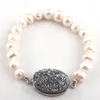 STRAND MOODPC ENERGY BRACELETS Mooie mode zoetwaterparel /druzy bedelarmband