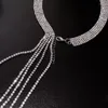 Choker 2023 Luxury Shine Full Rhinestones Halsband för kvinnor Långtvassande kristallpartiuttalande smycken gåvor