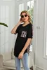 T-shirt da donna Donna Tasca con cuciture leopardate Manica corta Stampa allentata O Collo Top 2023 Casual Plus Size Loungewear T-shirt grigie