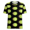 Camisetas femininas camiseta vegetariana kiwi frutas elegantes grandes mangas curtas Tees de rua de rua Tops de padrões de praia