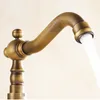 Bathroom Sink Faucets Bathroom Sink Faucet Antique Bronze 360 Degree Turn Basin Faucet Water Tap Single Handle Cold and Water 230311