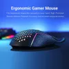 n Lätt 55G Honeycomb Gaming Mouse RGB Backbelysta WIRED 6 knappar Programmerbar 12400 DPI för Windows PC -dator