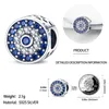 925 silver Fit Pandora Original charms DIY Pendant women Bracelets beads color zircon heart round shape pendant
