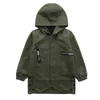 텐치 코트 어린이 의류 소년면 트렌치 코트 긴 스타일 한국 캐주얼 가을 패션 재킷 230311