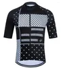 Jackets de corrida Profissionalmente Bicicleta Jersey Elasticidade Alta Manga Curta Sublimação Roupas Anti -UV Men Men Camiseta Camiseta