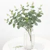 Decorative Flowers & Wreaths Artificial Leaves Branch Retro Silk Eucalyptus Leaf For Home Decor Wedding Plants Faux Fabric Foliage Room Deco