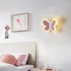 Wall Lamps Cute Blue Pink Butterfly Lamp Creative Interior Light For Kids Child Girl Boy Baby Bedroom Nursery School Decor Sconce