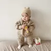 Rompers 3505D Born Clothes Girl's Jumpsuit Winter Korean Ins Cotton Baby Girl's Clothing Boy's Jumpsuit 230311