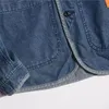 Erkek Ceketler Japonya Tarzı Amekaji V Yaka Tek Göğüslü Erkek Kot Ceket Bahar Erkek Vintage Jean Ceketler 230311
