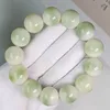 Bracelets White jade root Bracelet single ring big green old bucket high throwing precision large-size round Bodhi Buddha bead bracelet