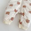 Rompers Zimowe ubrania niemowlęta pluszowe ciepłe niedźwiedzie o zużyciu kombinezonu Wysoka jakość Rompers 230311