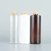 Storage Bottles 20pcs 350ml Empty Brown White Clear Plastic Bottle With Gold Cap Sub-lotion Liquid Soap Shampoo Shower Gel Cosmetic