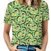 Camisetas femininas camiseta vegetariana kiwi frutas elegantes grandes mangas curtas Tees de rua de rua Tops de padrões de praia