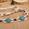 Belts Bohemian Retro Ethnic Style Turquoise Elastic Adjustable Belt Dance Waist Chain Clothing AccessoriesBelts