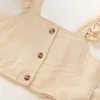 Zestawy odzieży pudcoco maluch maluch ubrania ubrania stałe kolor bez rękawów