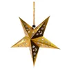 Christmas Decorations Fashion Xmas Decor Pentagram Lampshade Star Paper Lantern Hanging Wedding Accessories Gold