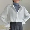 Chemisiers pour femmes printemps automne lâche Vintage à manches longues chemise blanche élégant bureau dame hauts à rayures mode Blusas Mujer 13163