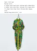 Australian designer dress green floral print short sleeved midi shirt dress high quality