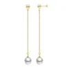 Kolczyki Dangle żyrandol naśladowanie stali nierdzewnej Perły Perły Długa łańcuch dla kobiety Tassel Pearl Earring Wedding Bridal Jewelrydangle Mill22