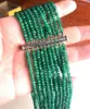 Цепочки натуральные 10 рядов 2x4 мм ожерелье с зеленым изумрудным изумрудным ожерелье.