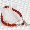 Strand Tibet Gümüş Renk Aksesuar Doğal Kırmızı Agat Onyx Carnelian Taş 6mm Yuvarlak Boncuklar Elastik Bilezik Kadın Mücevherleri 7.5inch B1919