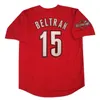 Zszyte koszulki baseballowe 15 Carlos Beltran 2004 Mężczyzn Kobiet Młodzieży S-4xl Mesh Classics Retro Jersey