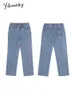 Jeans da donna Cotvotee Blue Jeans per donna Moda dritti sbiancati Pantaloni a gamba larga Donna Y2k Pantaloni in denim Vintage Jeans larghi mamma 230311