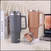 Thermos 40Oz Thermos in acciaio inossidabile con manico Vacuum Coffee Tumbler Cup Portable Double Layer Car Mug Travel Water 221203 Dhsmf