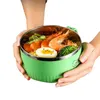 Bowls Style Stainless Steel Instant Convenient Noodle Bowl With Lid Drain Hole Silicone Sealing Ring Tool