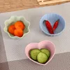 Bowls Mini Cute Love Heart Shape Wheat Straw Bowl Vinegar Seasoning Solid Soybean Dish Sauce Salt Snack Small Plate Kitchen Tool