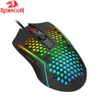 N Hafif 55g Honeycomb Oyun Fare RGB Back aydınlatmalı Kablolu 6 düğme Windows PC Bilgisayar için Programlanabilir 12400 DPI