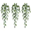 Decorative Flowers Wall Hanging Plastic Eucalyptus Bouquet Artificial Leaves Greenery Rattan Party Decor Wedding Supplies Fake Plant